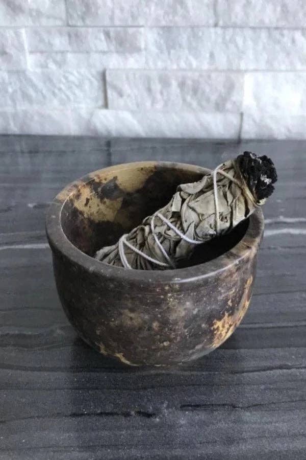 Smudge Pot - Soapstone Smudging Bowl