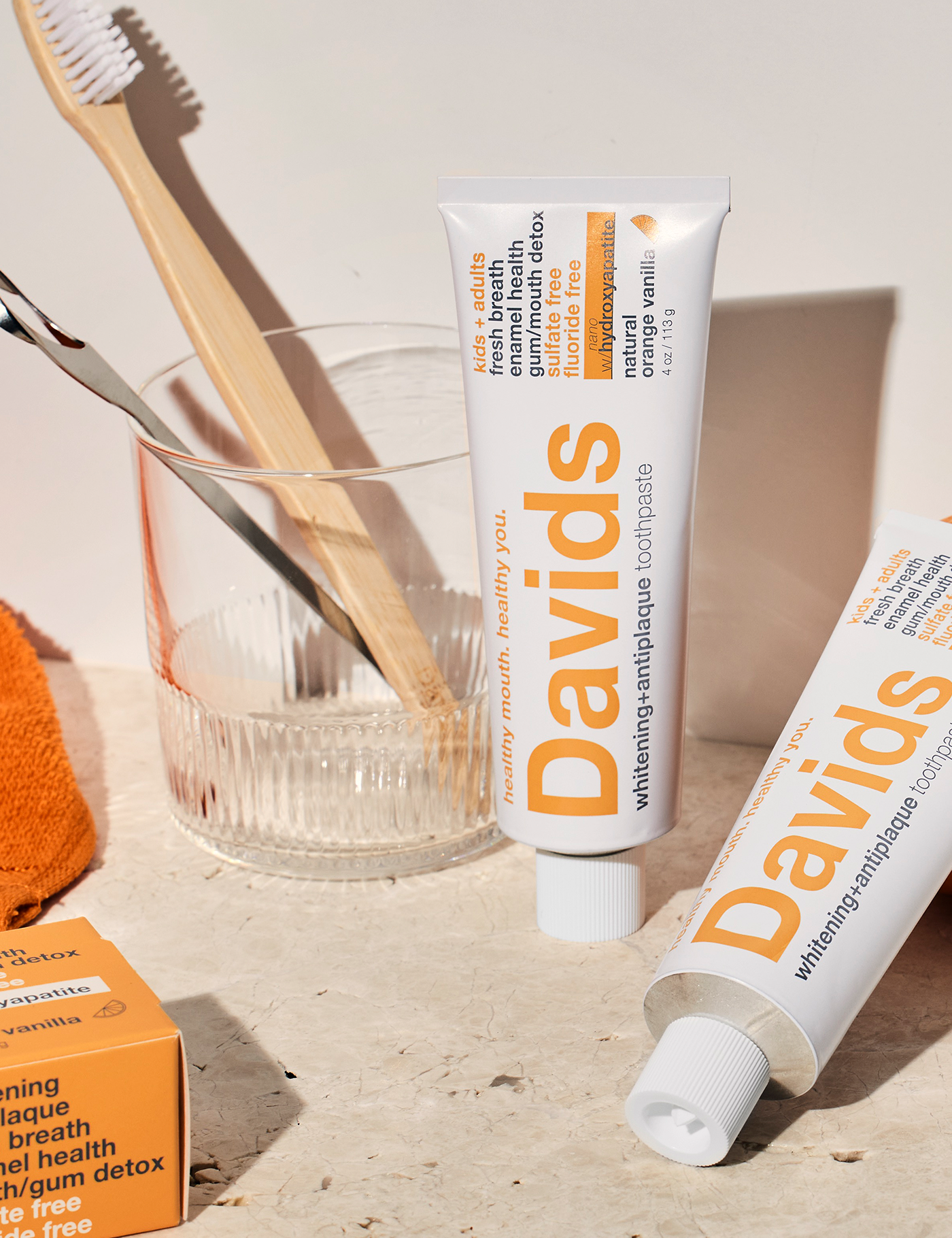 Davids Kids + Adults Premium Orange Vanilla Toothpaste