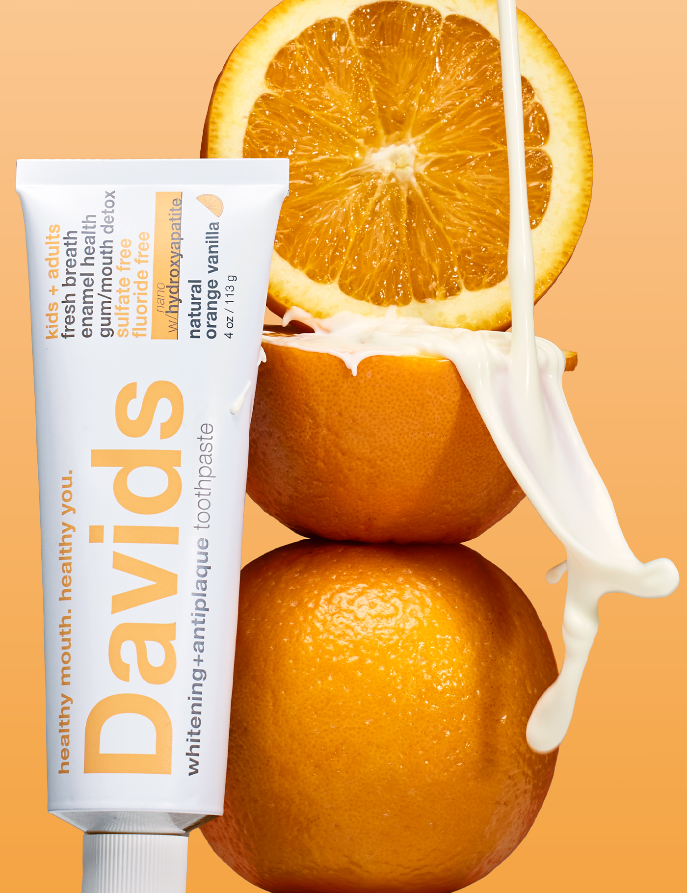 Davids Kids + Adults Premium Orange Vanilla Toothpaste