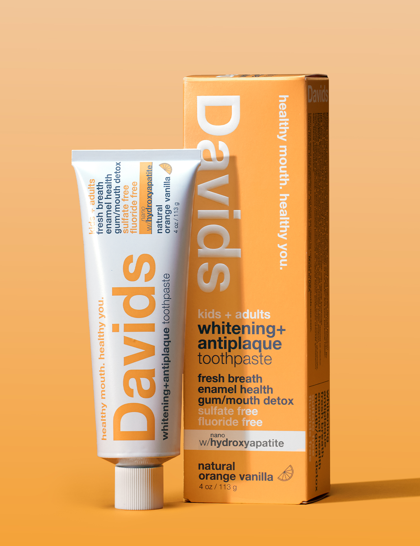 Davids Kids + Adults Premium Orange Vanilla Toothpaste