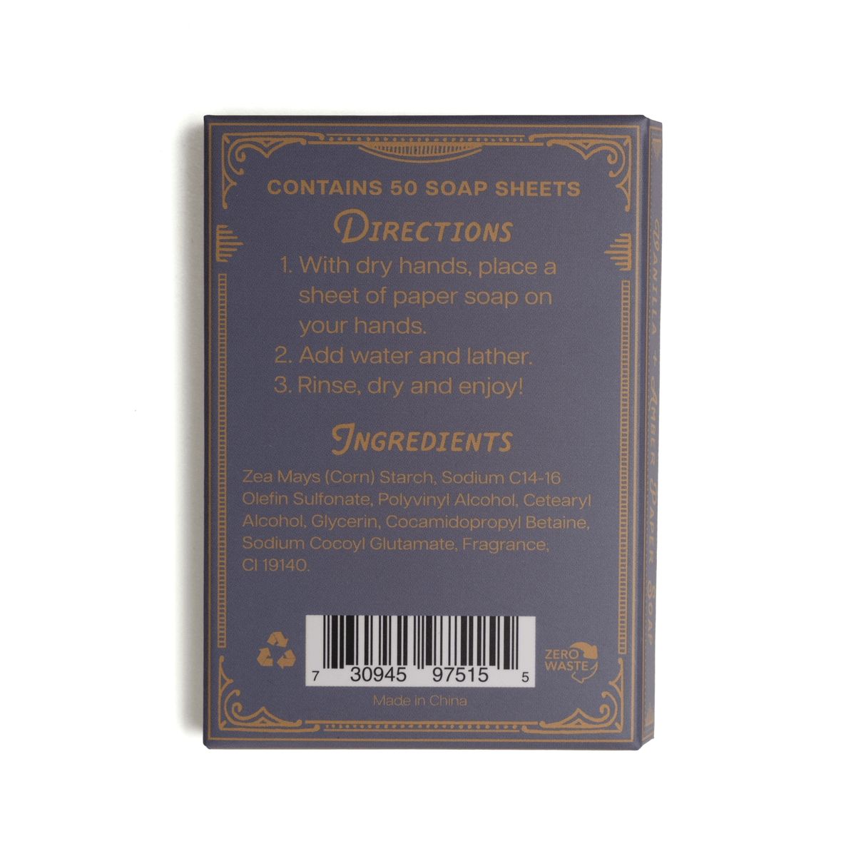 Paper Soap – Vanilla + Amber