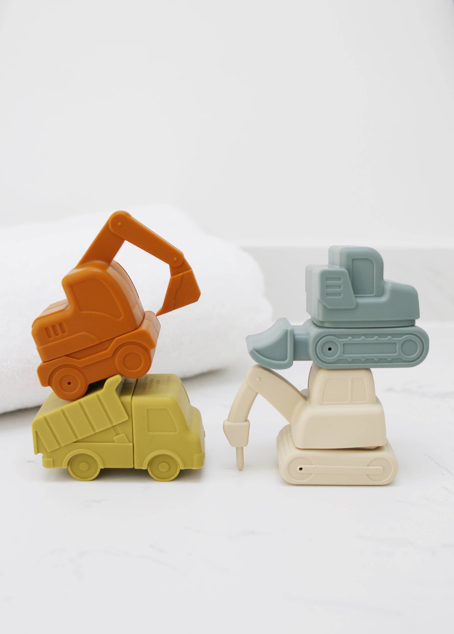 Construction Vehicle Silicone Bath Toy Set 
