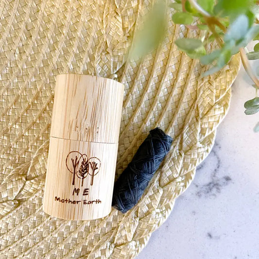 Vegan Eco Dental Floss w/Refillable Bamboo Container