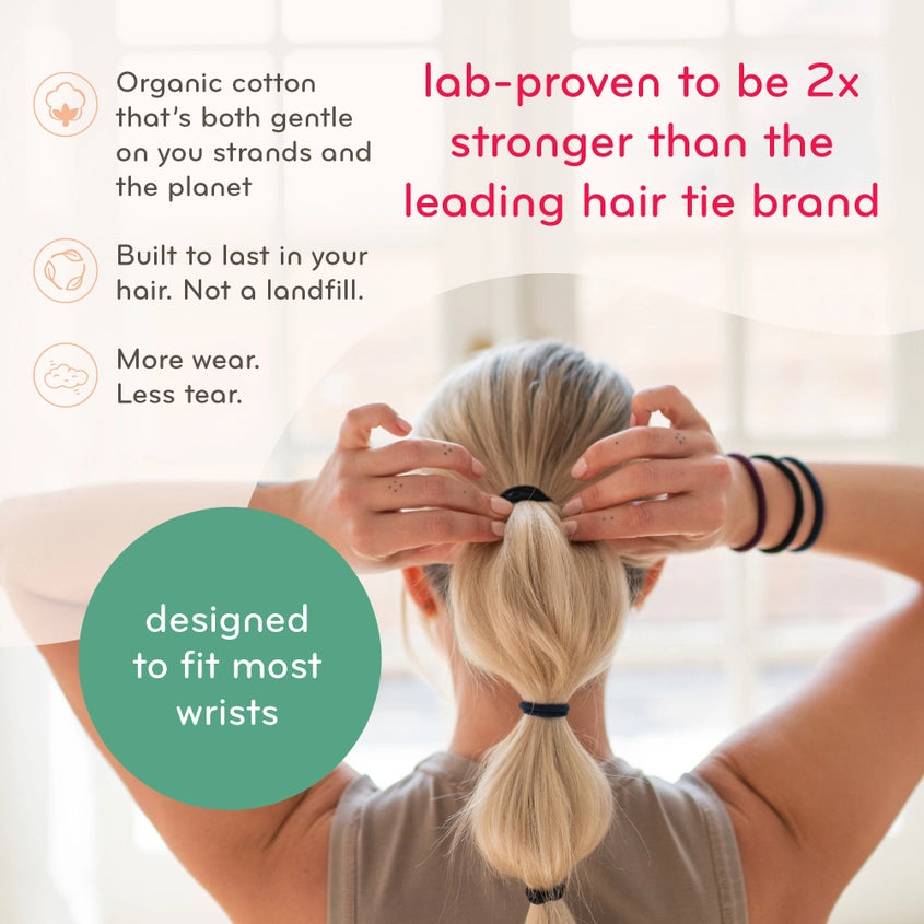 Plastic-Free Round Hair Ties - Mondo 8-pack - Two Color Options