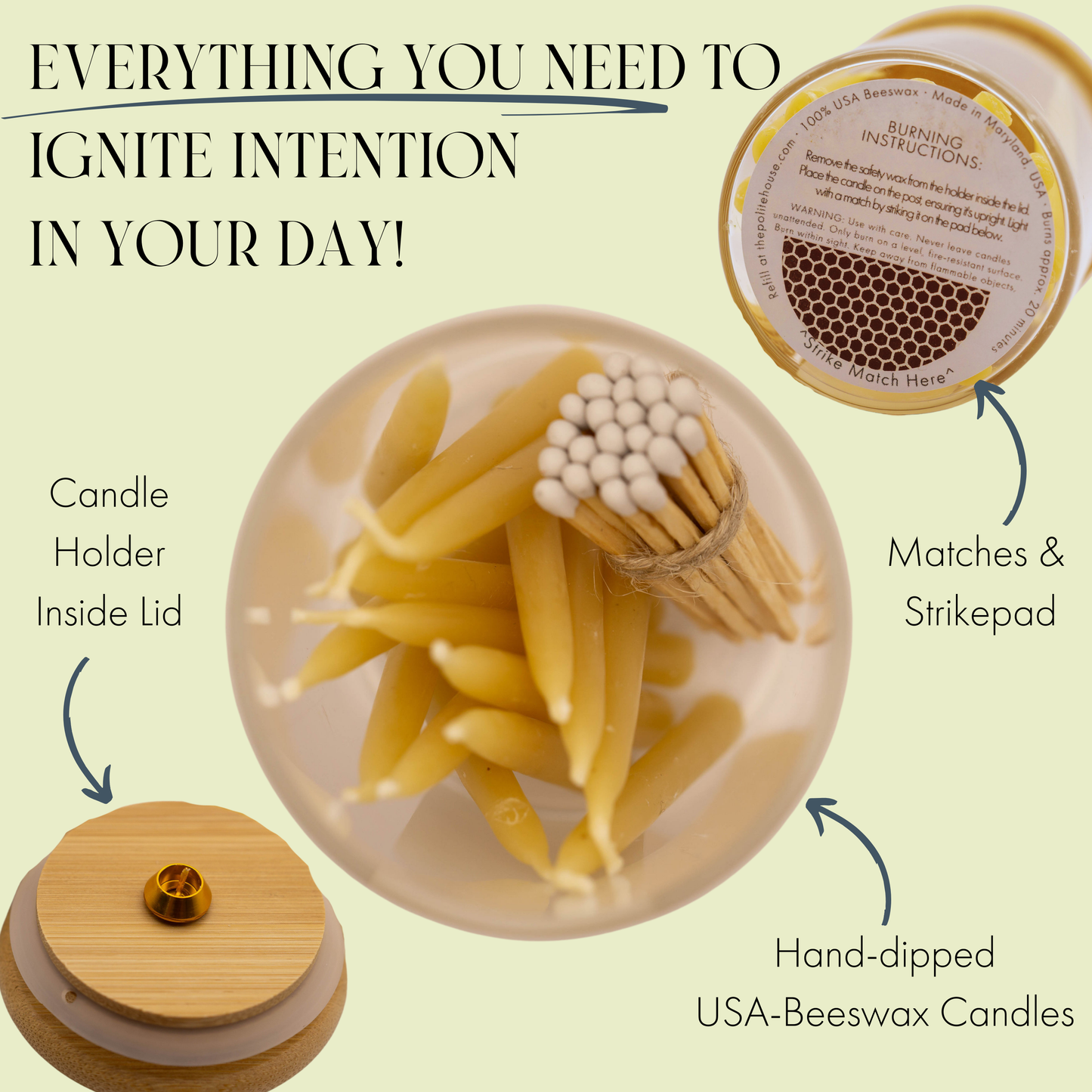 Beeswax Candle Set: Mindful (Set of 20)